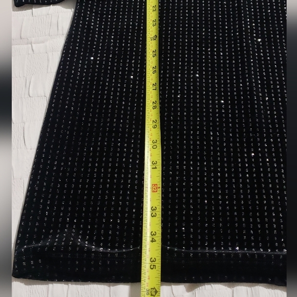 Catherine Malandrino Womens Long Open Sleeve Velvet Dress Black/Silver Size M - Picture 7 of 11